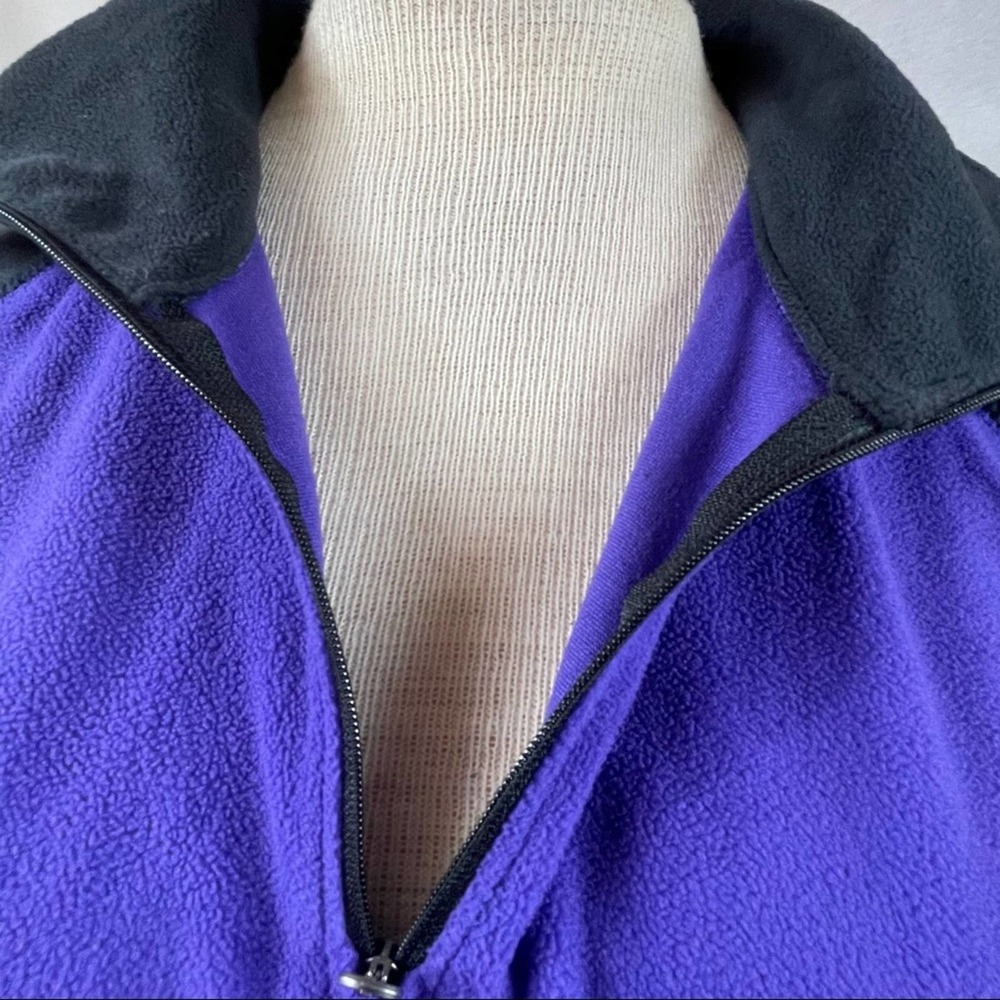 Columbia Women's Color Block Purple/Black Fleece 1/4 Zip Up Jacket Size Large - Picture 7 of 11